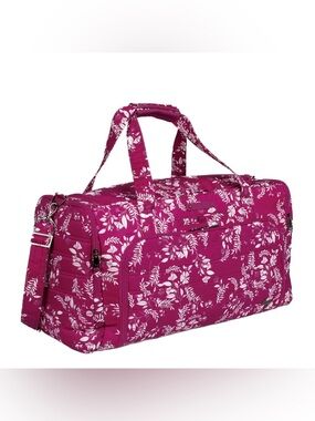 Lug Trolley Duffel Bag Flourish Berry Toile Floral Spacious Travel Bag